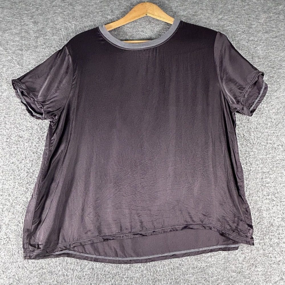 Nation LTD Los Angeles Women's SZ M Minimalist Brown Crewneck Satin USA Made